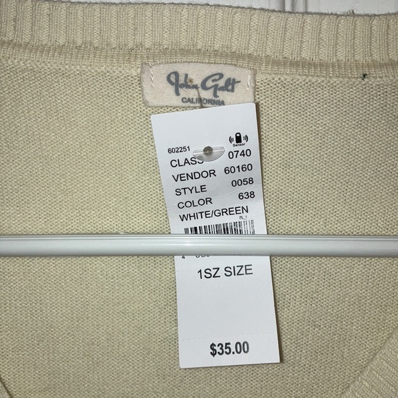 NWT John Galt V-Neck Argyle Sweater - Picture 5 of 5